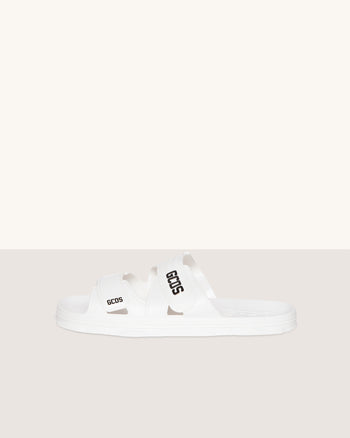 Rubber slider sandal: Unisex Shoes White | GCDS